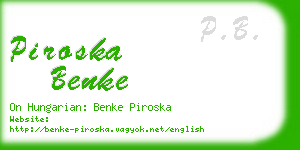 piroska benke business card